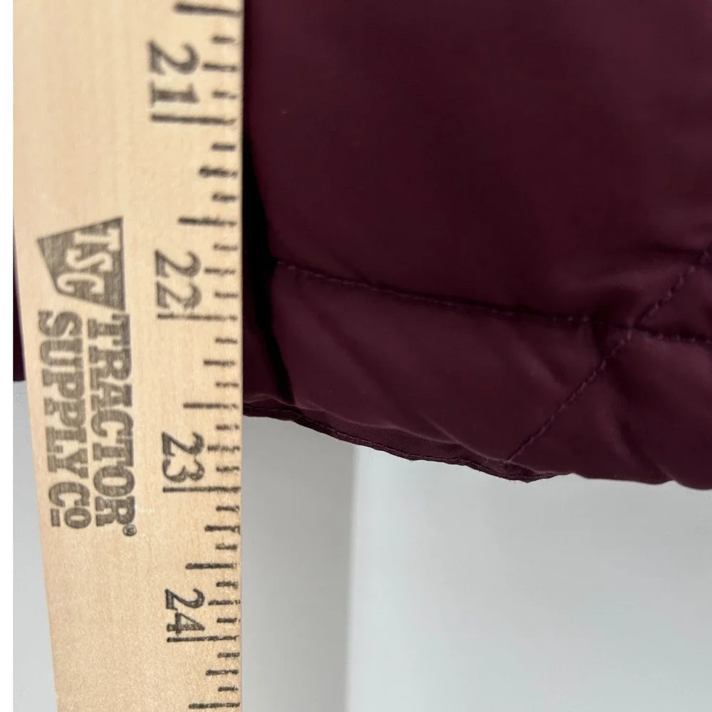 Eddie Bauer Womens Goose Down Puffer Vest‎ Maroon Burgundy Diamond Quilted Small